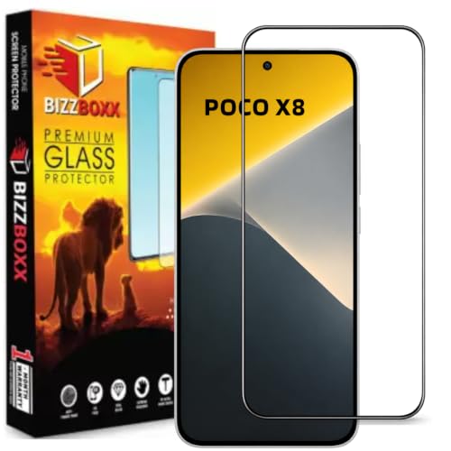 Image of Edge to Edge Tempered Glass For Xiaomi Poco X8 Screen Protector Guard - HD Clarity, Anti-Fingerprint Screen Guard (Xiaomi Poco X8-6.83 Inch) With Installation Kit - Pack of 1
