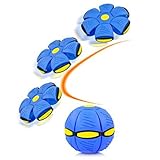 Magic Flying Saucer Ball Lost Ball Frisbee Ball Catch Ball UFO Magic Flash Darts Deformation Ball Frisbee Flying Discs Toy Soccer Game (blue)