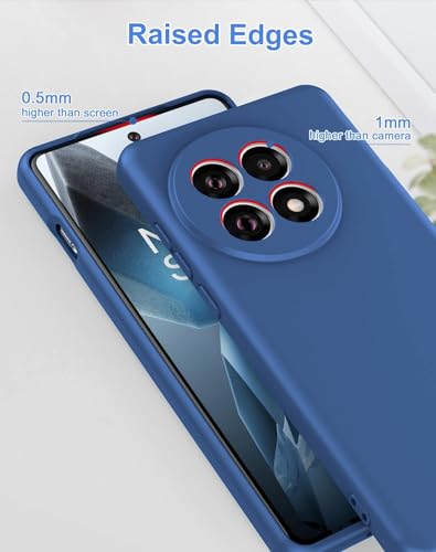 Image of DIZORO Compatible with OnePlus 13r 5G Back Cover with Upgraded Square Edges for Camera Protection Shockproof Flexible Matte Liquid Silicone Mobile Phone Case (Navy)