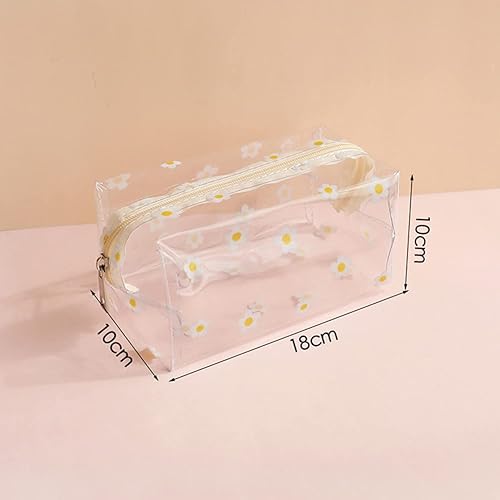 Miniatura 3 de Bolsas de maquillaje de flores transparentes, bolsa de cosméticos floral transparente, bolsa de lavado de viaje, bolsa de almacenamiento impermeable