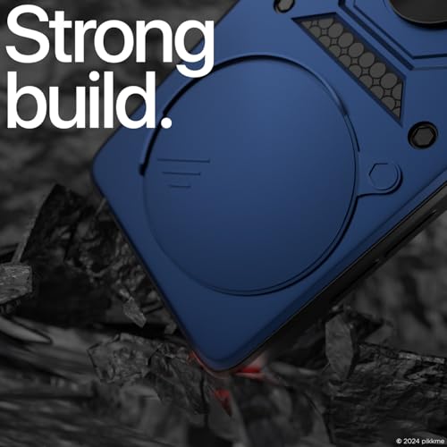 Image of Pikkme D10 Tough Armor Bumper Case | 360 Protection Case | Sliding Camera Shield Cover & Ring Holder Stand Back Cover for Realme 13 Pro 5G / Realme 13 Pro Plus 5G (Blue)