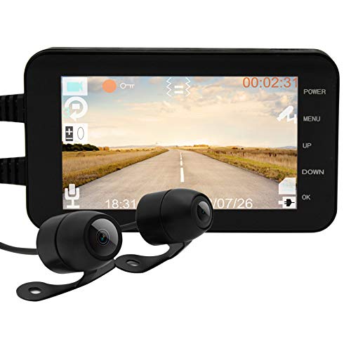 Fenlee's Camera Motorcycle Dash Cam 1080p Dual Lens Video Recorder Motorcycle Dash Cam