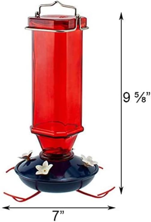 Woodlink Patriotic Vintage Glass Hummingbird Feeder, 16 oz.