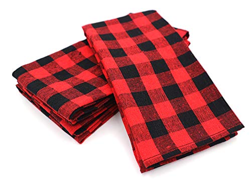 Sunwisha Gingham Check Plaid Towels Tenugui Kitchen Towels For Cleaning, Cooking, Decoration Towel (Red) #TOP1