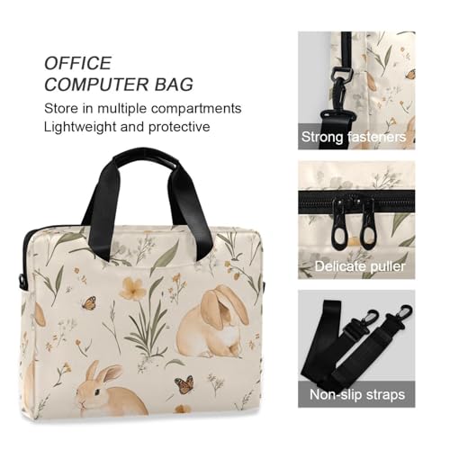 Maletín portátil tipo bandolera para laptop 15.6 pulgadas beige miniatura 6