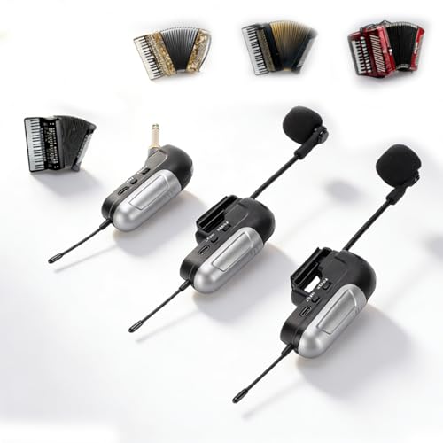 Système de microphone accordéon sans fil double UHF LICAEVEY avec micro à 360°