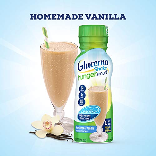 Glucerna Hunger Smart Shake, Diabetic Drink, Blood Sugar Management, 15G Protein, 180 Calories, Homemade Vanilla, 10-Fl-Oz Bottle, 6-Count #TOP6
