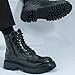 Mens Leather Side Zip Dress Combat Boots Fashion Crocodile Pattern Platform Lug-Sole Round Toe Business Oxford Boots For Casual Work (Black,9)