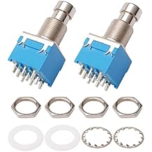 2pcs Electric Guitar 3PDT 9 Pins Effects Stomp Foot Pedal Switch True Bypass with Solder Terminals Guitar Accessories Set