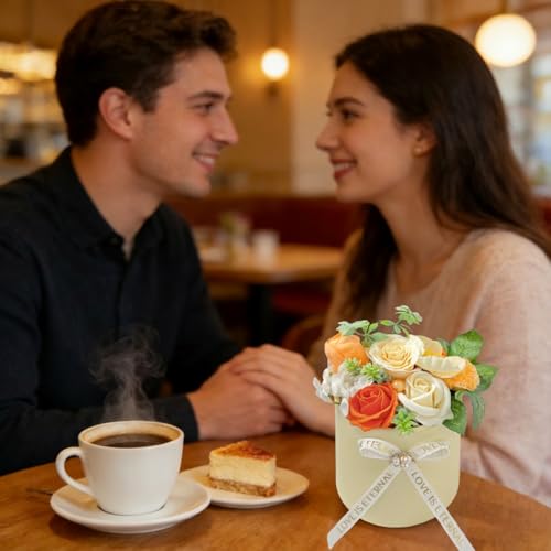 Rose Éternelle Orange en Écrin Cœur pour exprimer vos sentiments profonds - 5