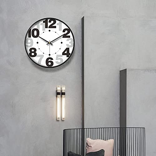 Image of Wall Clock 12 inch Silent Quartz Decorative Wall Clock Non-Ticking Classic Digital Clock Battery Operated Round Easy to Read Handheld Complete Home /Kitchen /Bedroom (433)