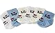 Baby Socken 3er‑Pack – „I Mum & Dad“ oder „I Dad“ – 0–3 Monate – Weich & Elastisch – Baumwollmix – Geschenkidee für Babys (DE/NL/SE/PL, Alter, 0 Monate, 3 Monate, Weiß, Blau & Creme)