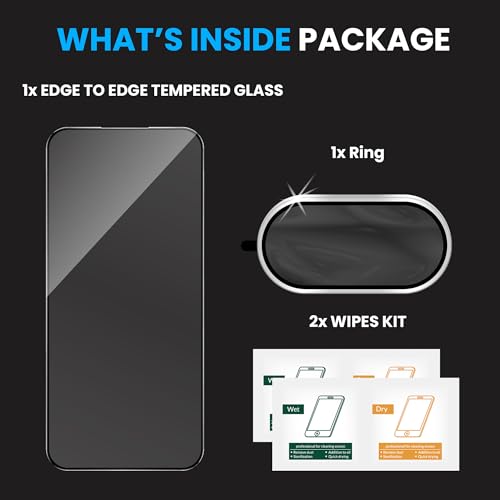 Image of FIRST MART Tempered Glass for Poco X8 Pro Max 5G with Silver Camera Ring Guard & Installation Kit | HD Clear Edge-to-Edge Screen Protector, Scratch Resistant, Case-Friendly | Pack of 1