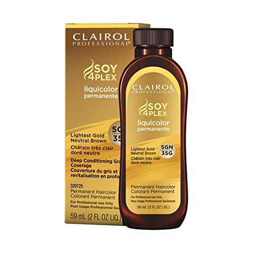 Clairol Professional Permanent Liquicolor for Dark Hair Color, 5gn Light Gold Neutral Brown, 2 oz