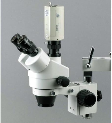 Miniatura 8 de AmScope SM-4TZ Microscopio de zoom estéreo trinocular profesional, ocular WH10x, aumento de 3.5X-90X, objetivo de zoom 0.7X-4.5X, iluminación