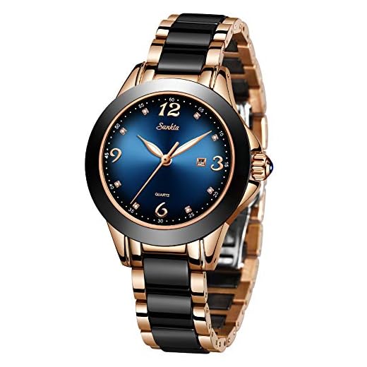 LIGE Montres Femmes Dames De Mode De Étanche Date Calendrier Montre-Bracelet Simple Casual Analogue Montres pour Femmes avec Noir en Acier Inoxydable Montre