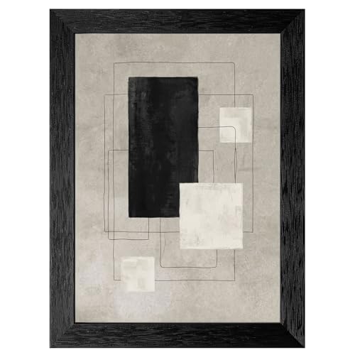 Framed Abstract Wall Art - Modern Minimalist Geometric Architectural Design
