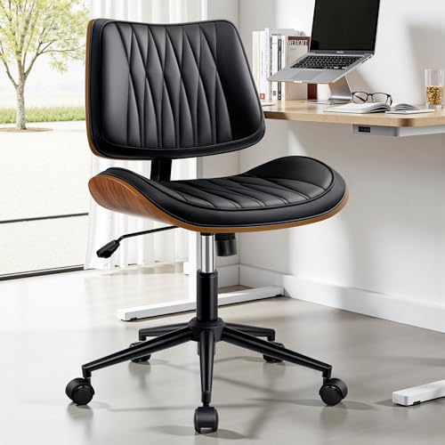 Ergonomic Armless Office Desk Chair - Mid-Century Modern...