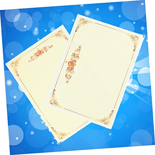 Nusitou 100 Pcs Printable Certificate Paper Blank Certificate Paper Gold Certificate Paper A4 Certificate Paper Certificate Paper For School Gold Border Certificate Paper A4 Thicken #TOP4