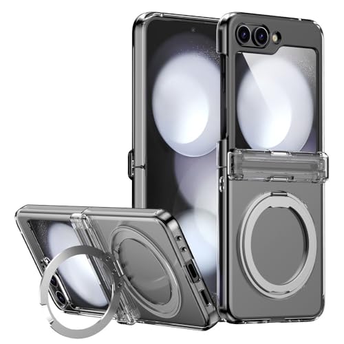 Coque Samsung Galaxy Z Flip7 FE anti-rayures transparente rigide à anneau magnétique
