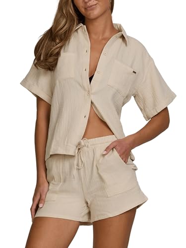 Nicole Miller Beach Cover Ups for Women - 2 Piece Bathing Suit Coverup Top and Shorts for Vacation Beach Pool Cruise