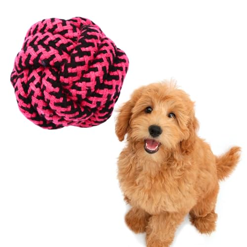 Image of Cotton Rope Balls for Dogs and Pets |Puppy Toys Small Rope Balls for Teething |Durable Chew Cotton Rope Balls |Pet Friendly Washable Dog Toy Rope Ball for Small and Medium Dogs (Red)