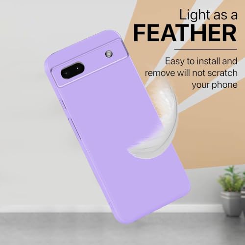 Image of amazon basics Mobile Cover for Google Pixel 7a 5G | Full Camera Protection | Premium Liquid Silicon Case | Flexible Bumper Case for Google Pixel 7a 5G (Purple)