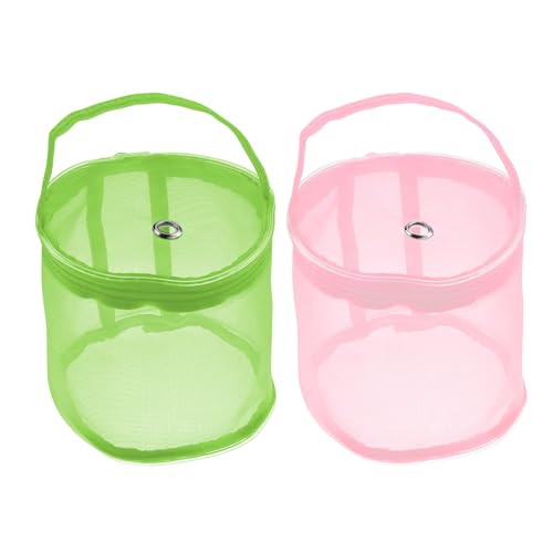 2Pcs Empty Mesh Yarn Bags,Mesh Holder Yarn Storage Organizer, Foldable Mesh Knitting Bag for Crochet Hooks Sewing Accessories