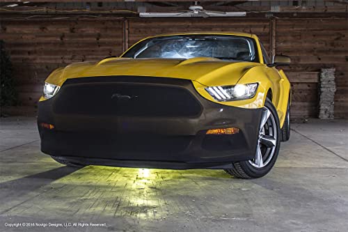 Image of NoviStretch Front Bumper Mask Bra with Mirror Covers for Ford Mustang 2015-2026 - 6th & 7th Gen Stretch-Fit Front End Paint Protection Cover, Easy On /Off Nose Bra, Custom Fit Mustang Accessory