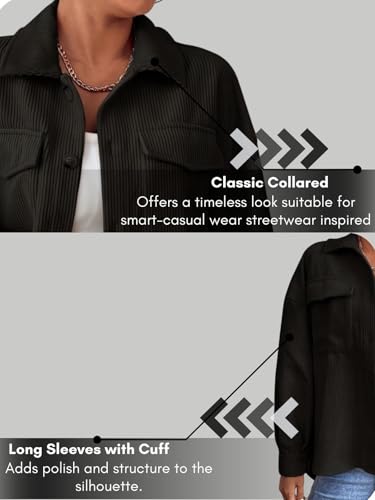 Image of GRECIILOOKS Women Poly Lycra Standard Length Oversized Jacket Korean Style Casual Outerwear | Streetwear Party Jacket with Trendy Loose Fit Casual Shirt