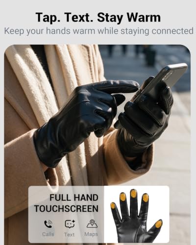 Sheepskin Leather Layerable Winter Gloves