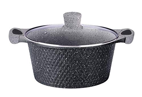 rukauf HQ Premium Kochtopf mit Granit Keramikbeschichtung 6 Liter 28cm Durchmesser Keramik Design Kasan/Kazan