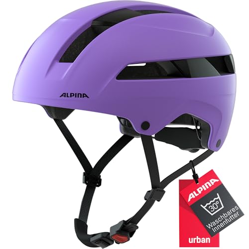 Alpina SOHO - Extrem Robuster, Leichter & Individuell Anpassbarer Urban Fahrradhelm Für Erwachsene, Purple matt, 51-56 cm
