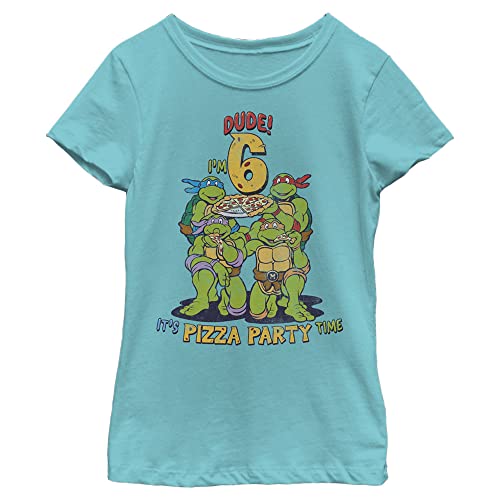 Teenage Mutant Ninja Turtles Girl's Ninja Birthday 6 T-Shirt