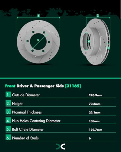 Image of SCITOO Front 11.69 inch Brake Pads and Rotors Kits Fit For Toyota Tacoma 1999 2000 2001 2002 2003 2004