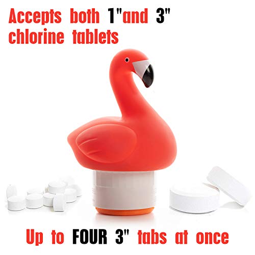 Xy-Wq Chlorine Floater, Floating Pool Chlorine Dispenser (Flamingo), Fits 1 And 3 Inch Tablets For Large And Small Pools, Hot Tub, Spa #TOP1