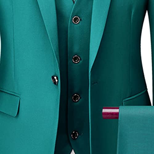 Men's Formal 3 Piece Suit Set 1 Button Slim Wedding Tuxedos Suits Lapel Stylish Business Party Blazer Vest Pants4