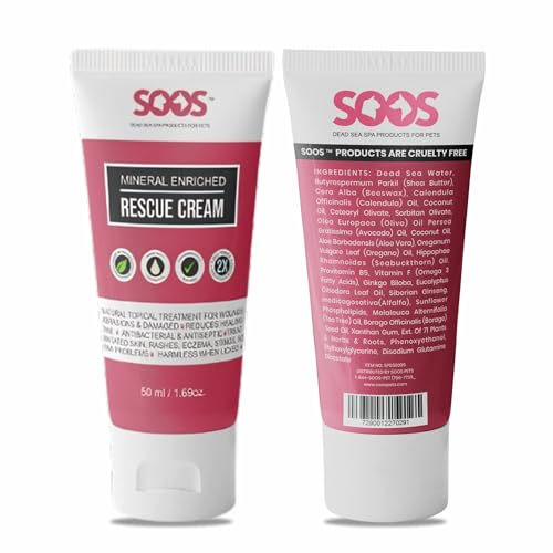 SOOS Pets Pet Rescue Cream for Dogs and Cats | Natural Dead Sea Mineral Enriched | Fast Absorbing, Reduce Pain | Topical Treatment of Injuries Cuts, Sores, Wounds, Scratches, Damaged Skin - 49ml - Image 3