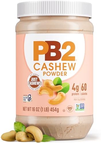 PB2 Powdered Cashew Butter - Cashew Powder with No Added Sugar or Salt [1lb Jar]