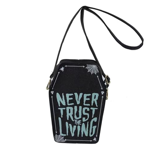 Chic Mini Denim Coffin Crossbody Bag Lightweight, Adjustable Strap, Zip Closure, Versatile Fashion Shoulder Purse