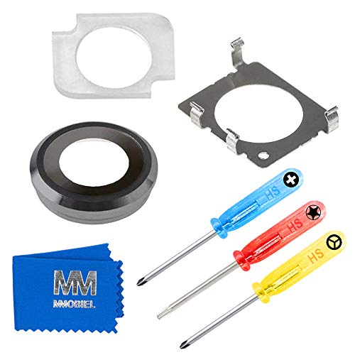 MMOBIEL Back Rear Camera Glass Lens Replacement Compatible with iPhone 7 2016 Incl. Double Sided Adhesive, Tweezer and Cloth – Black