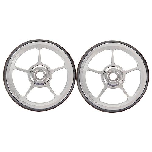 Gogogmee Ruedas De Repuesto Para Bicicleta Plegable 2 Pcs Ruedas Fáciles De Usar Accesorios Para Bicicleta Suministros Para Bicicleta Plegable Color Plateado