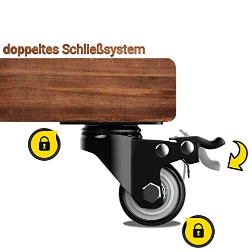 50mm Lenkrollen mit 360kg Last, Doppelverriegelung mit 360-Grad-Drehung, keine Spuren und leise, 4 Stück Lenkrollen mit Schrauben