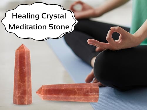 Image of Crystal Heaven Certified Strawberry Quartz Crystal Tower Obelisk Point For Chakra, Healing & Balancing - AAA Grade Original Certified Gemstone Agate For Reiki Meditation Yoga Spiritual (3-4 Inches)