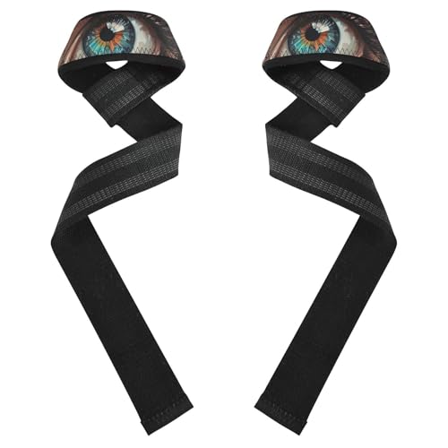 STAYTOP Striking Eyes Wrist Straps for Weightlifting,Lifting Straps with Neoprene Cushioned Wrist Padded and Anti-Skid Silicone for Strength Training,Bodybuilding,Deadlifting