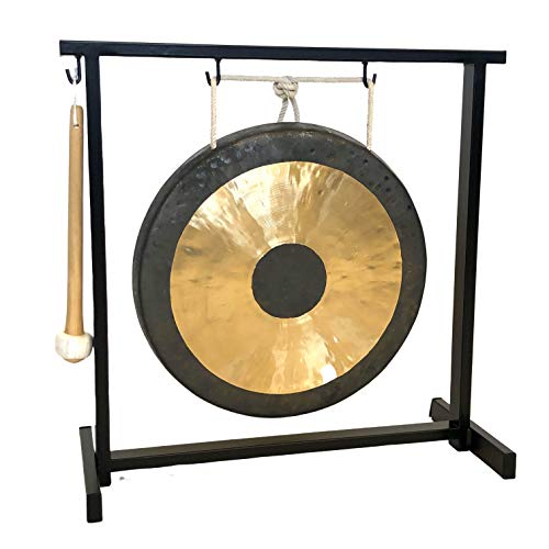 The Gong Shop 12” Chau Gong - Includes Gong Stand & Mallet/Authentic Chinese Chau Gong/Shimmering Wash/Focused Tone/Hand Selected For Quality/Great for Sound Healing, Home, or Office