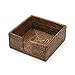 Caspari Rattan Cocktail Napkin Holder in Dark Natural, 1 Each