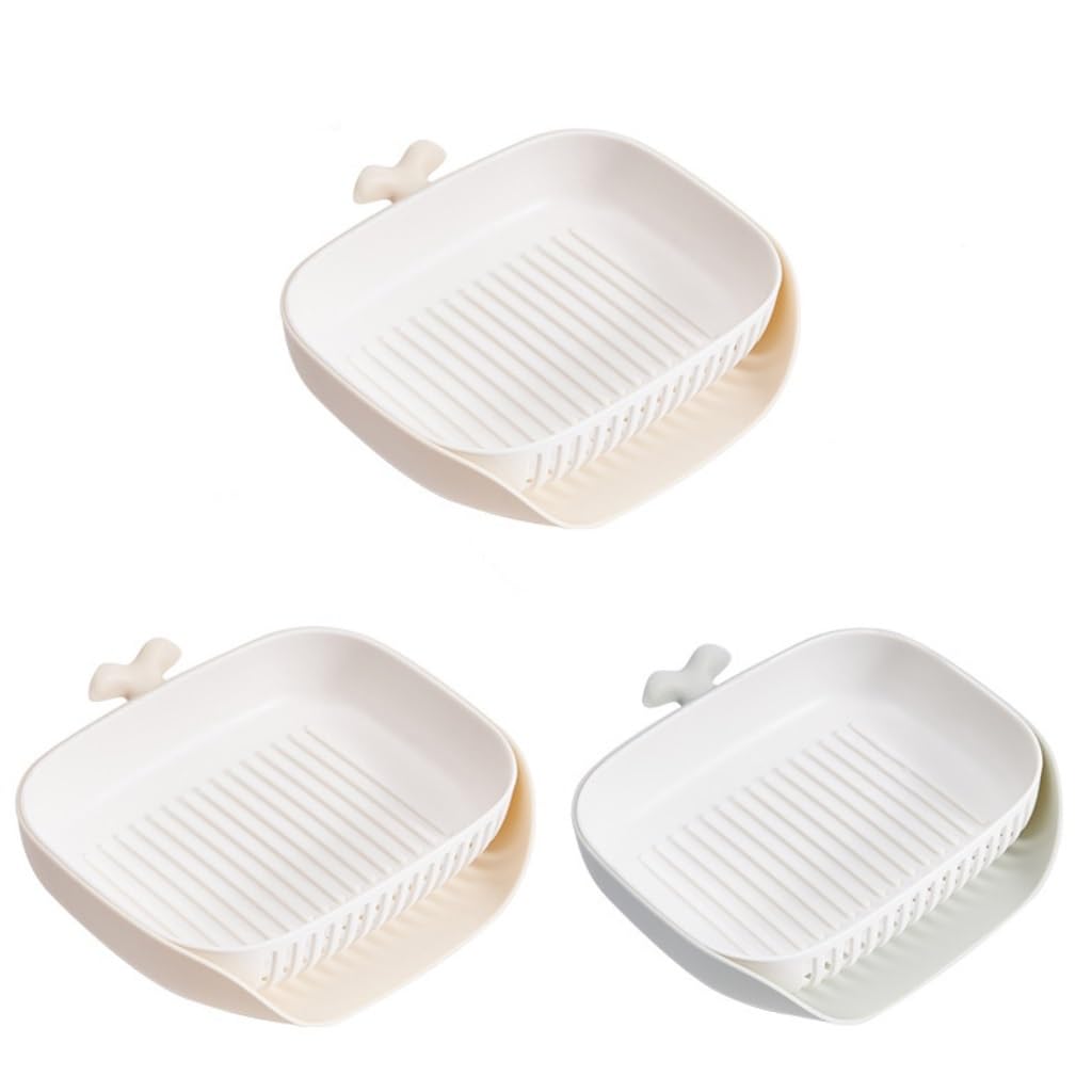 soap dish， Drain Soap Dish 3 Pcs Multicolor(C)