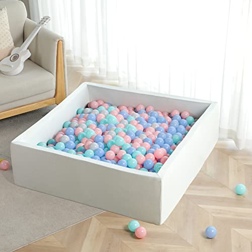 Trendbox Extra Large Ball Pit 47.2X47.2X13.8In Foam Ball Pit Balls Kids Ball Pits For Toddlers Babies Balls Not Included - White #TOP4