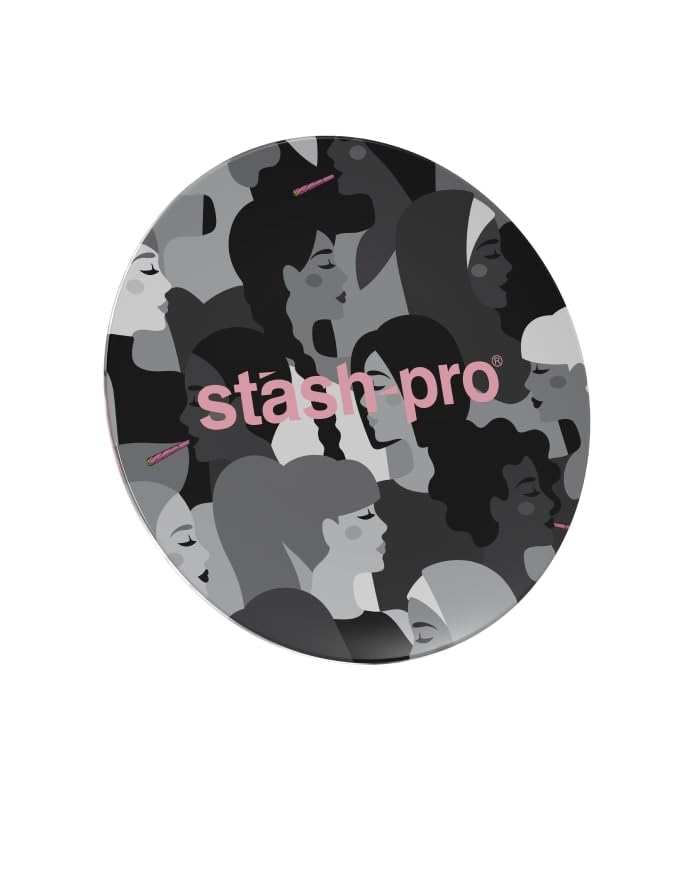Image of Stash-Pro Toughened Glass Round Crushing & Mixing Tray (Unity Faces Black)